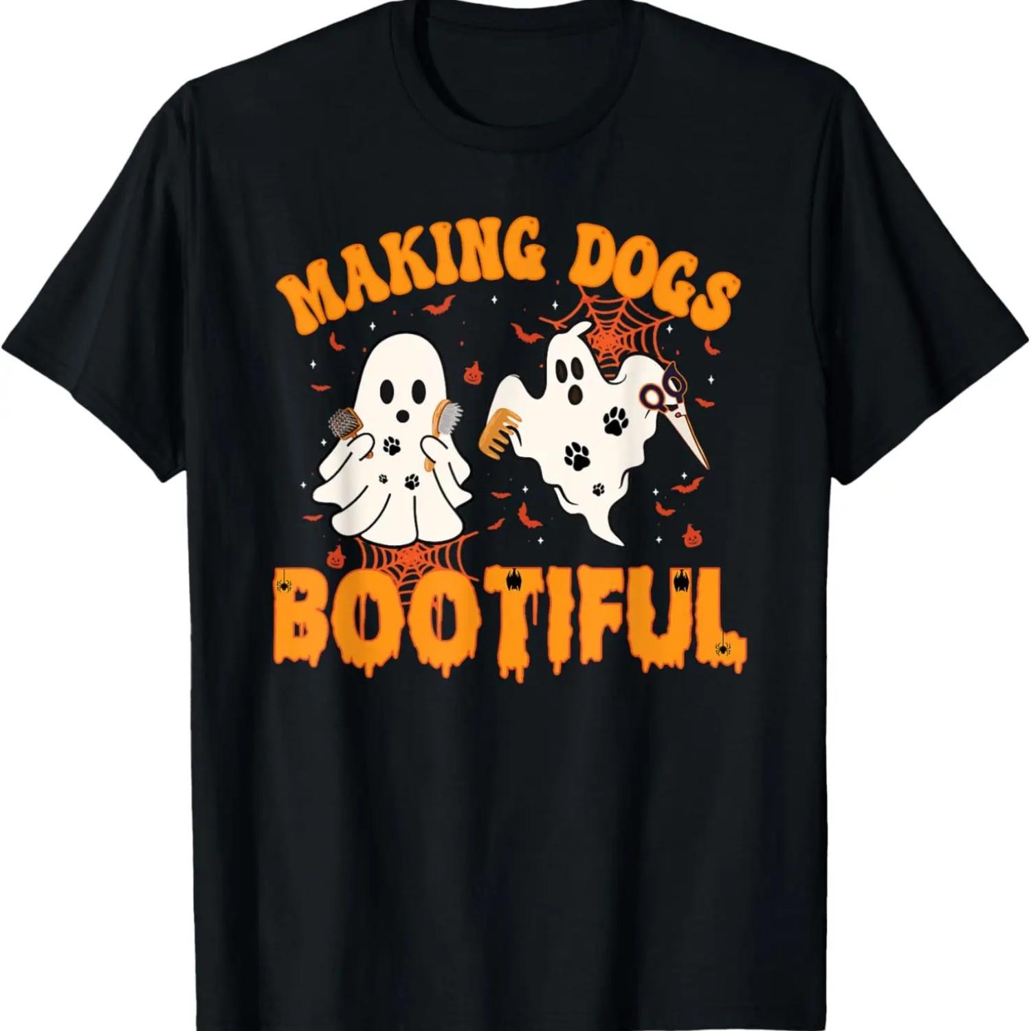Making Dogs Bootiful Cute Dog Groomer Pet Grooming Halloween T-Shirt S чёрный