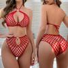 New Products Night Club Wear Red Seductive Fishnet Lingeries Set Mature Women Erotic Hot Sexy Bodystocking for Adults