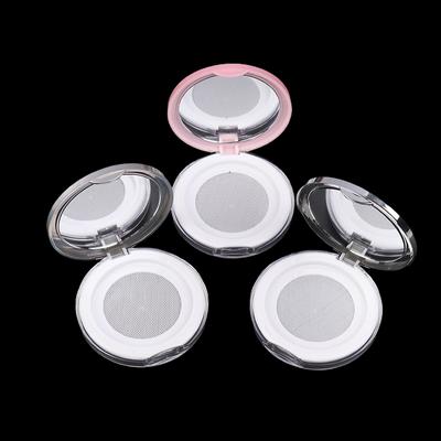 Estuche de plástico reutilizable para polvos vacíos de 5 g, contenedor de maquillaje vacío portátil para bricolaje, estuche compacto para polvos sueltos con espejo y tamiz de red