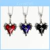 Gothic Heart Pendant Necklace With Liquid Metal Finish For Men Women Fashion Jewelry