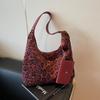 Retro fashion leopard print tote bag trendy casual large capacity underarm shoulder bag new women's bag