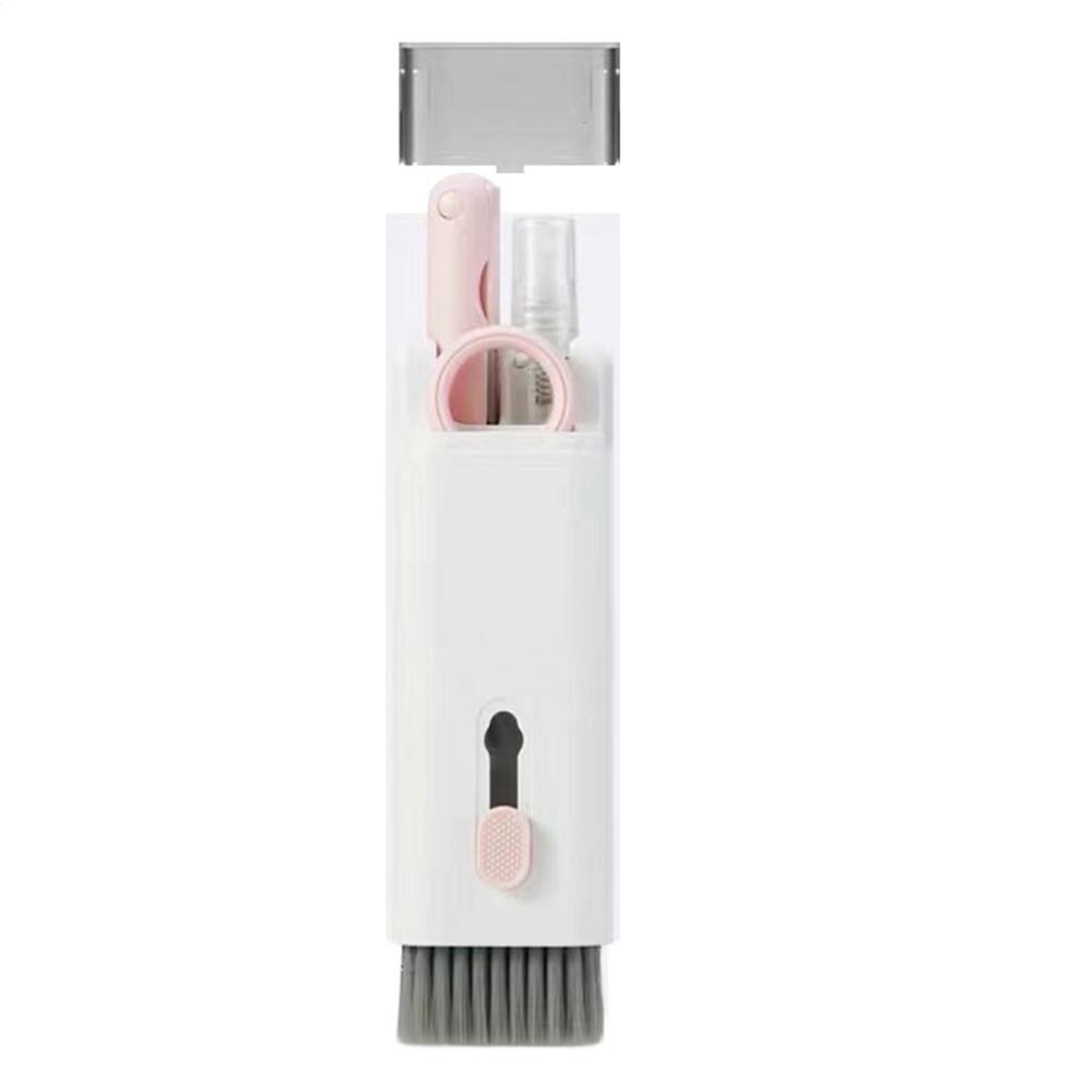 Электронный набор для чистки Набор для чистки контроллера Многофункциональная ручная щетка от пыли Гаджет для ПК Электроники Рабочего места Стола Автомобиля розовый