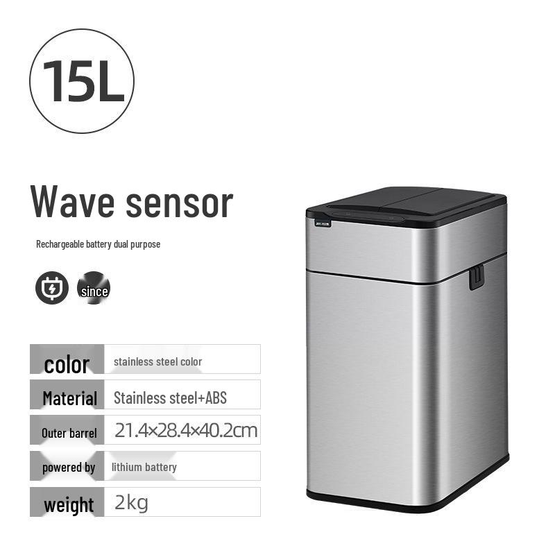 Automatic Large Smart Sensor Trash Can with Lid for Kitchen, Bathroom, Office, and Living Room