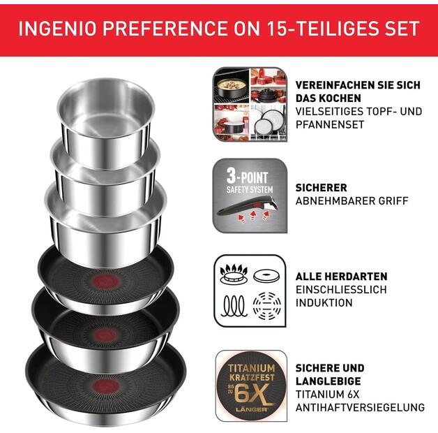 Набор посуды Tefal Ingenio Preference On, 15 предметов (L9749532)