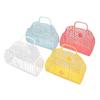 Bolsa de gran capacidad, bolsa de mano portátil para vacaciones en la playa, gelatina hueca, cesta de baño portátil de plástico reutilizable y fácil de limpiar