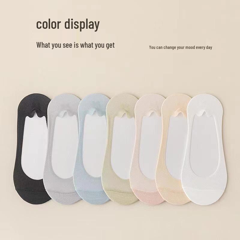 Summer Invisible Non-Slip Boat Socks – Thin, Breathable Mesh, Silicone Grip, No Heel Slip, Perfect with High Heels.