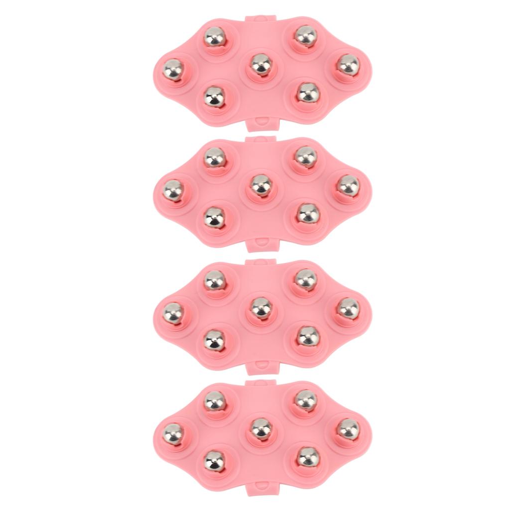 4pcs Palm Shaped Massage Glove Manual Glove Massager with 7 Roller Balls for Body Massage