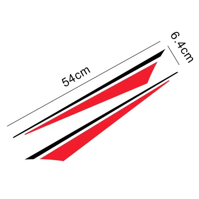 2pcs Motorcycle Side Fuel Tank Color Blocked Striped Waterproof Sticker Body Fender Vinyl Decoration Decal Auto Accessories