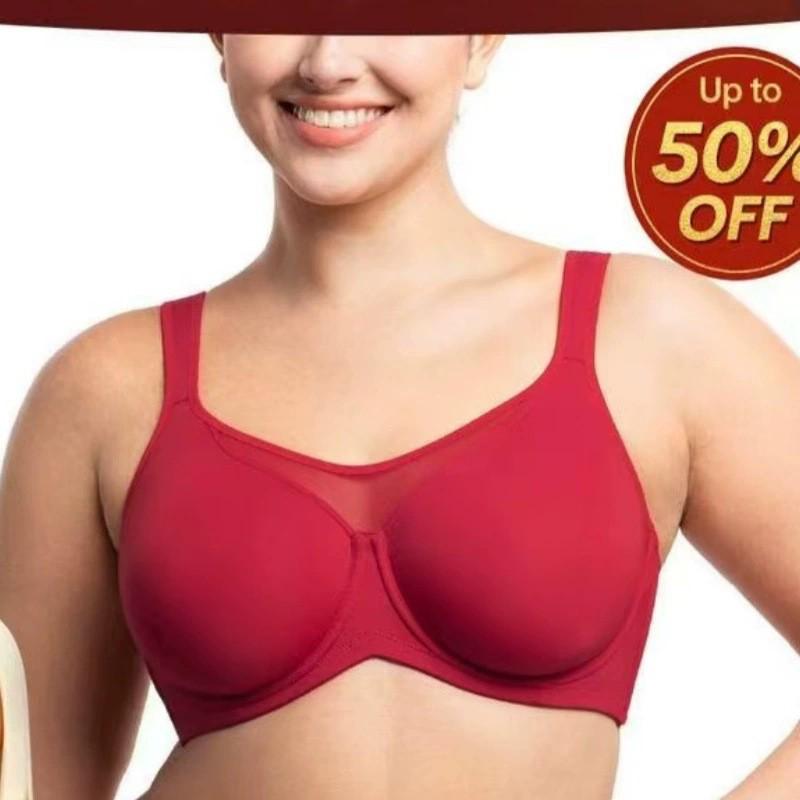 Soutien-gorge grande taille sans rembourrage à armatures - Soutien-gorge grande taille à couverture complète minimisant - Style européen et américain