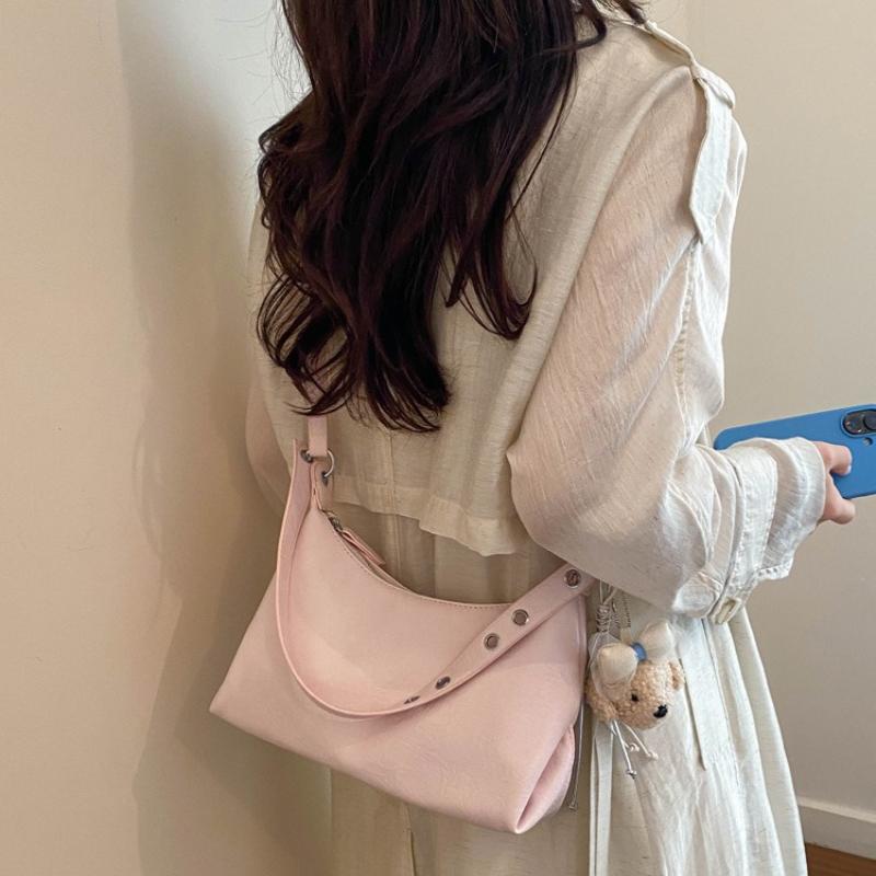 New Casual Minimalist Soft Leather Crossbody Bag Large Capacity Commute Shoulder Underarm Bag Fashion Versatile Phone Bag