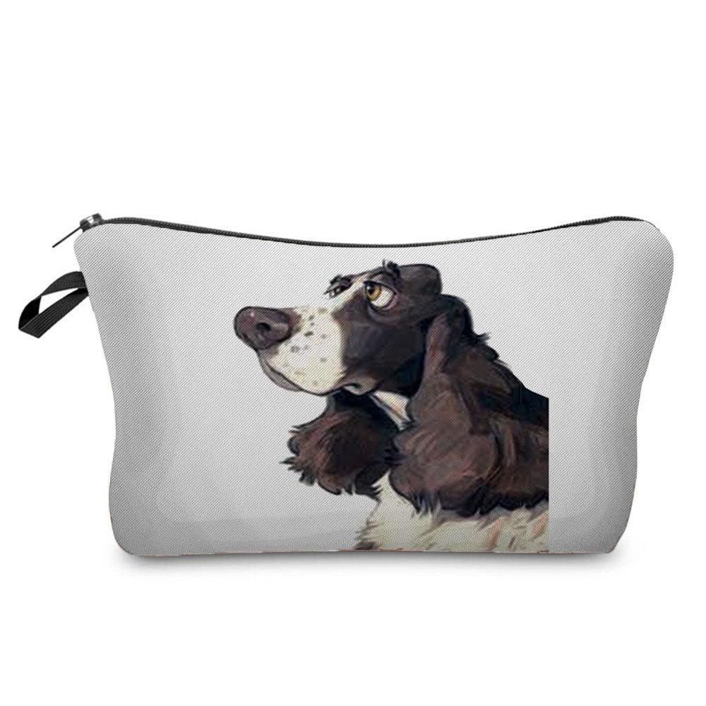 Women Dog Print Cosmetic Bag Toiletries Organize Travel Storage Case 6677