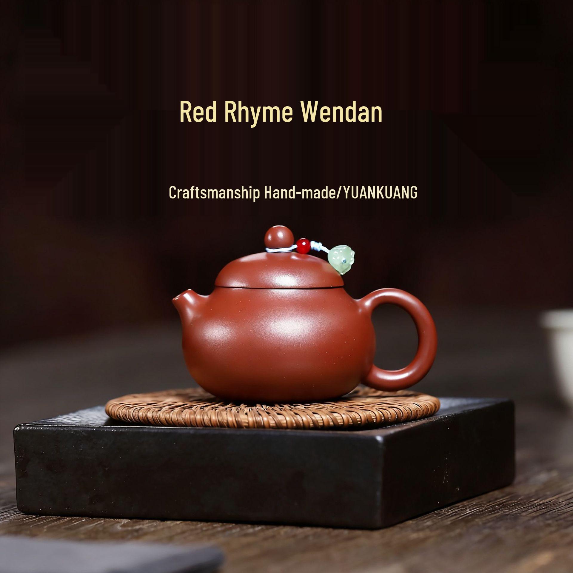 

Handmade Yixing Zisha Red Skin Dragon Teapot - Original Ore Wen Dan Gongfu Tea Set. 130ml