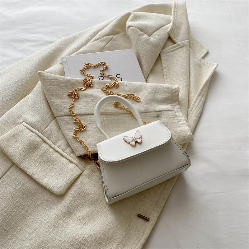

Mini Butterfly Handheld Women s Bag Stylish Casual Square Bag In White Khaki Gold белый
