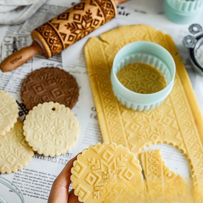 Baking Molds, Cartoon Animal Cookies, Printed Rolling Pins, DIY Handcrafted Tools, Embossing Sticks