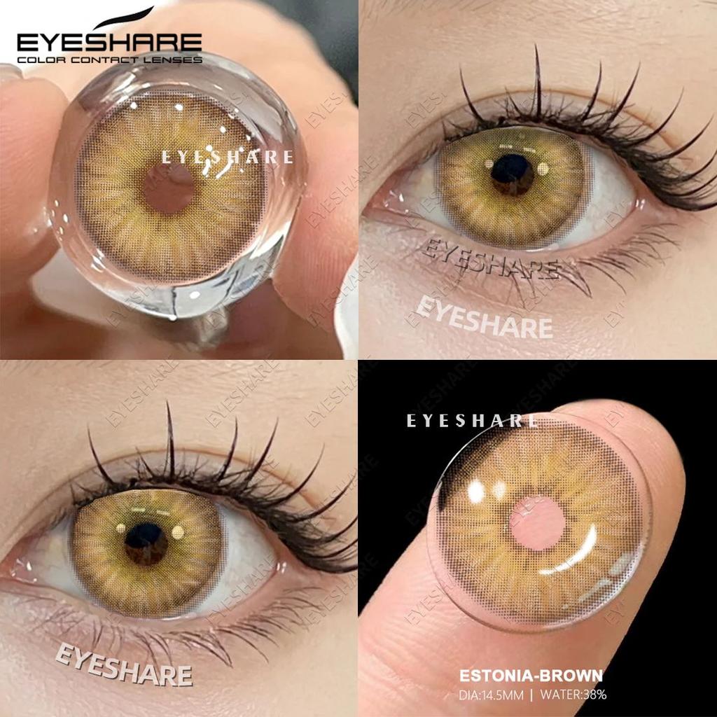 EYESHARE Fashion Colored Contact Lenses 1 Pair Light Blue Natural Soft Lenses Brown Cosmetic Lenses Grey Lenses Colored Makeup Green Lenses