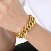 Bracciale Classico da Uomo Larghezza 18MM Opaco Spazzolato Acciaio Inossidabile 316L Catena Maglia Cuban Curb Bracciali Uomo Accessorio Gioiello Maschile
