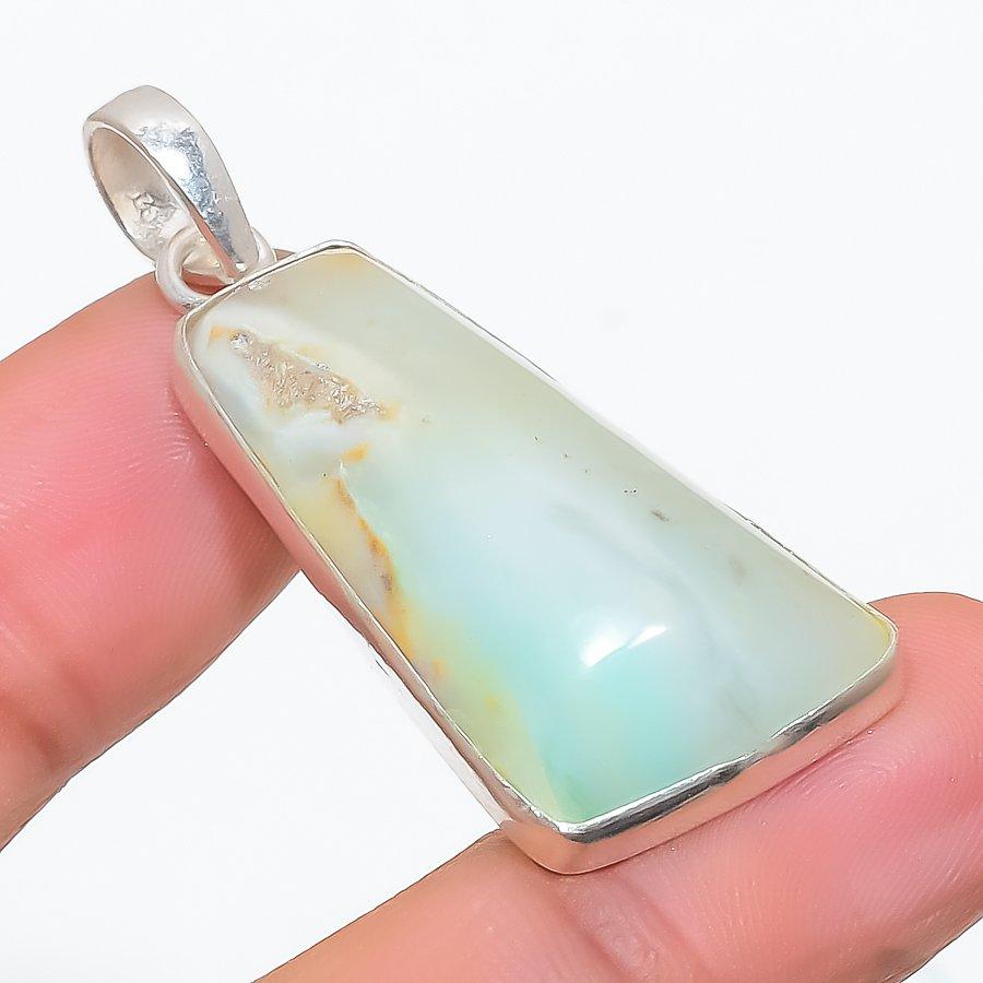 

Chrysoprase Gemstone Handmade 925 Steling Silver Jewelry Pendant 1.81 SU-9659