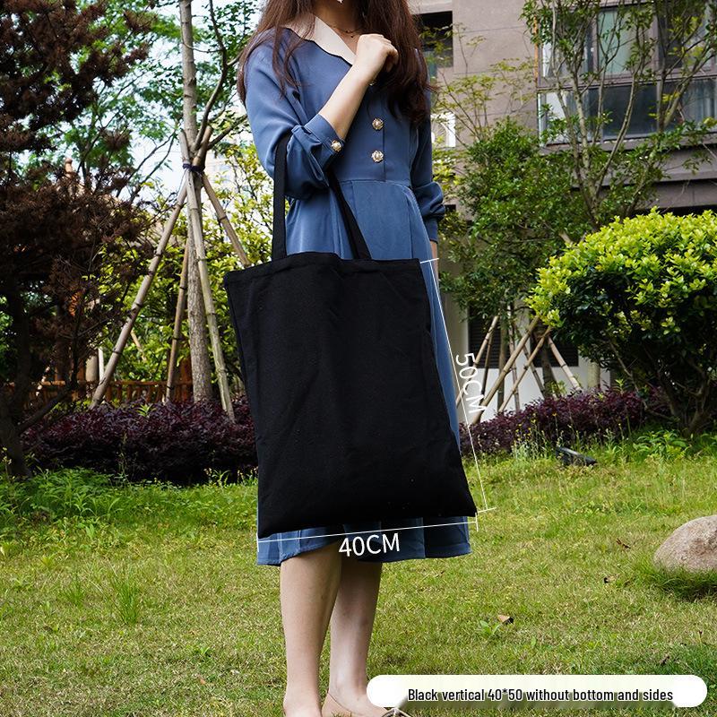 Customizable White Canvas Tote Bag with High-End Feel