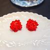 Multicolored Acrylic Flower Stud Earrings for Women Geometric Personality Folding Flowers Ball Gardenia Ear Jewelry Gift