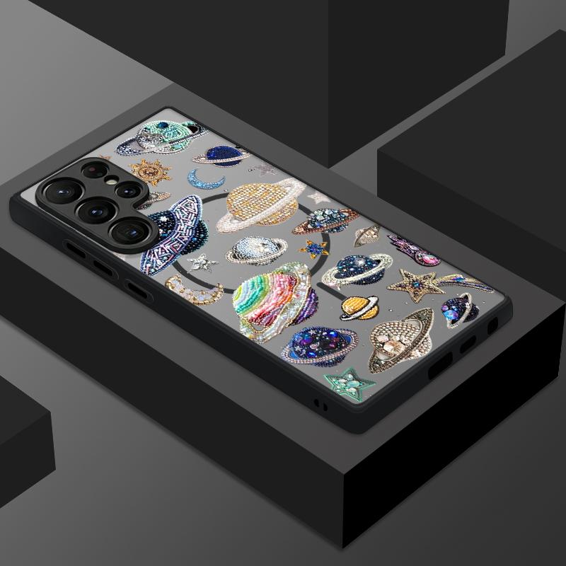 Magnetic For Magsafe Case For Samsung Galaxy S26 Ultra S25 Edge S24 S23 S22 Plus S21 FE Coastline Fish Conch Pattern Hybrid Matte Cover