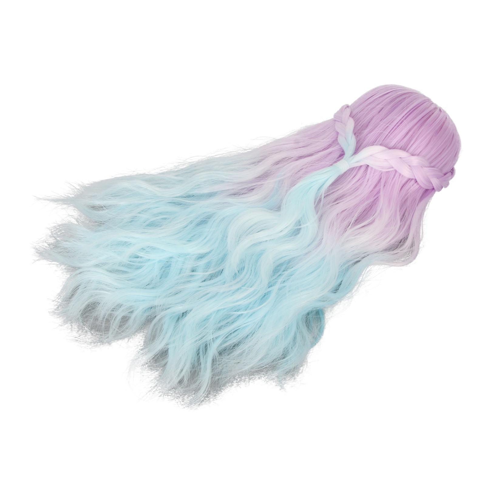 

16 париков для кукол, градиентные цвета, кудрявый стиль, высокая эластичность, разглаживание, изготовление волос для замены фиолетовый