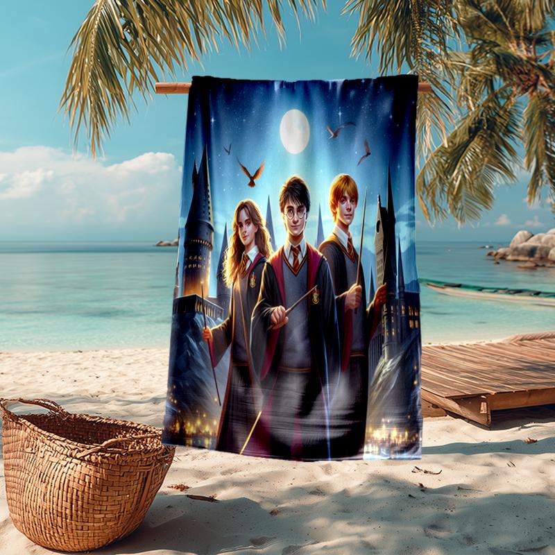 Ultra-Soft Beach Towel with Harry Potter Theme,Ideal for Pool - Camping, Diving - Perfect Travel Essential, Vibrant Beach Towel.