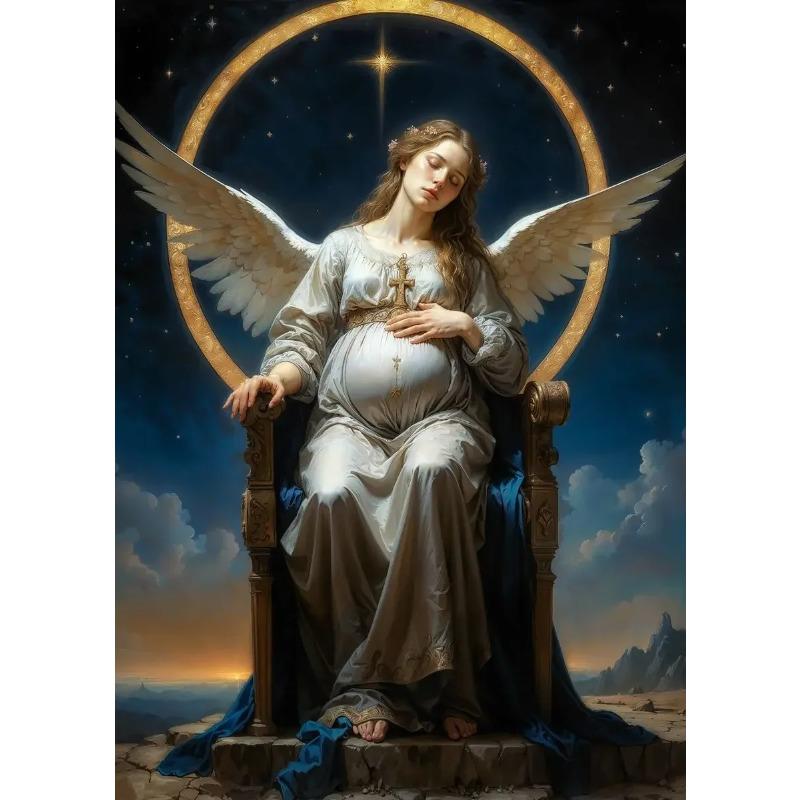 Nordic Religious Art Benevolent Portrait Of The Virgin Mary Archangel Canvas Painting Living Room Modern Aesthetics Home Decor