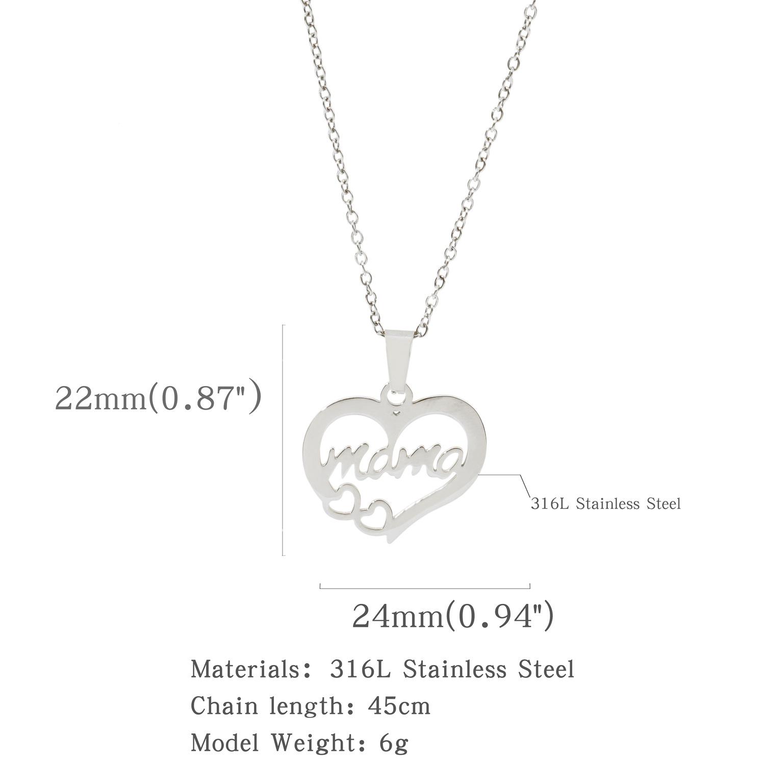 

Mother s Day Heart Pendant Necklace - Love Letter Design