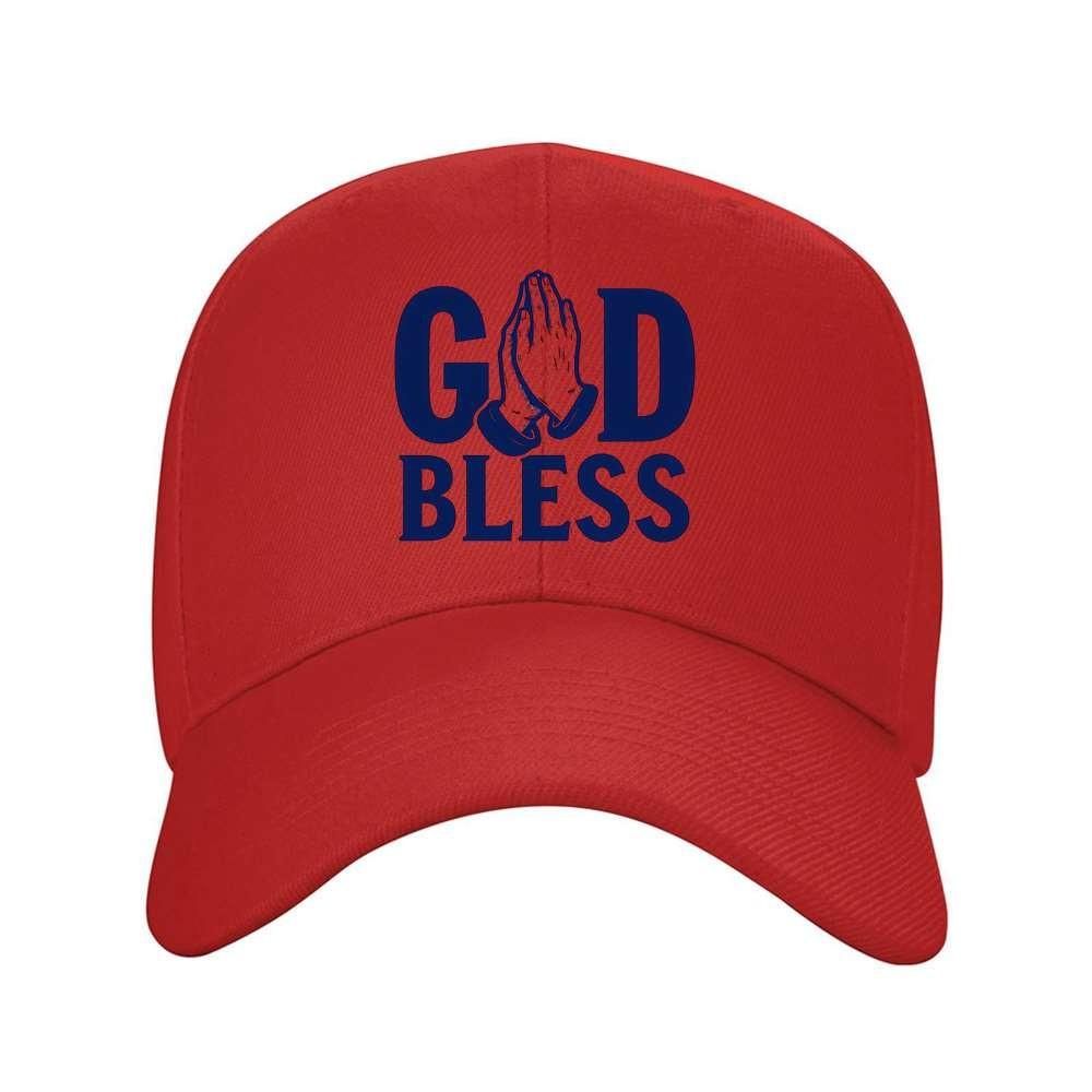 Prayer Hands GOD Bless Baseball Cap Adjustable Polyester Snapback Christian Faith Hat One Size