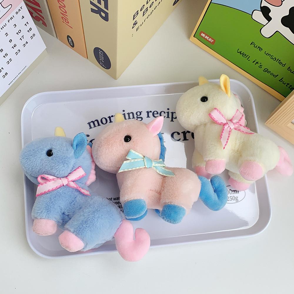 Adorable Unicorn Plush Toy Soft Short Plush With Cute Bow Wedding Favors And Keychains