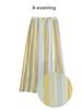 Summer 2023 Japanese Striped A-Line Long Skirt