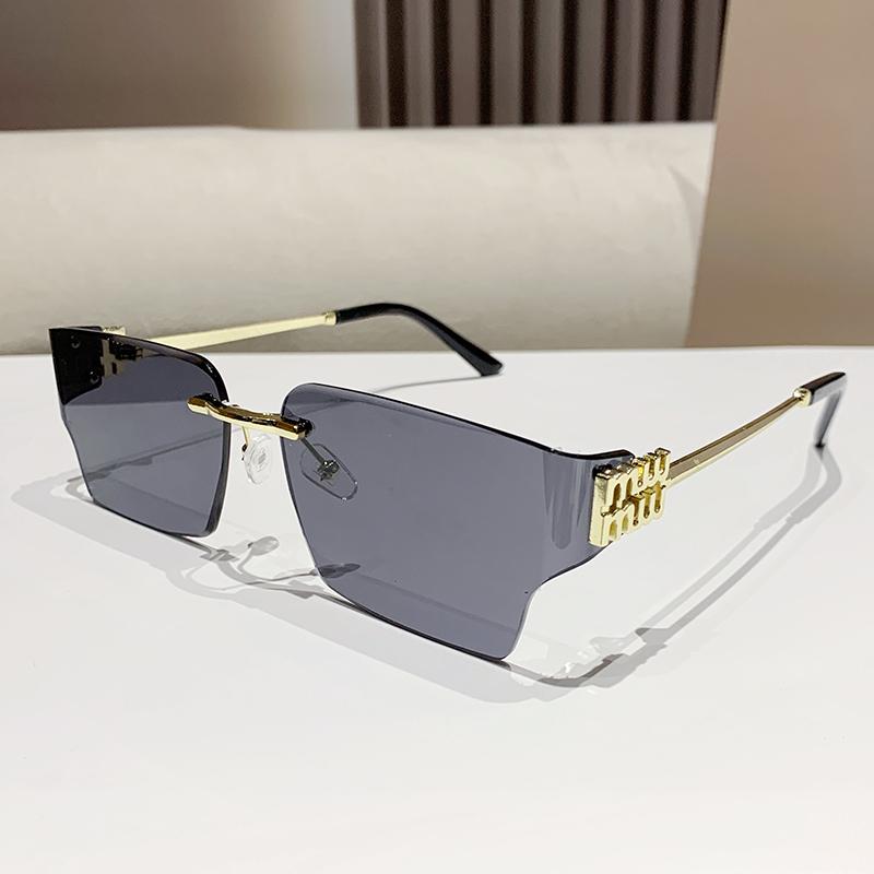 New Metal Frameless Polygonal Fashion Sunglasses Y2k Women's Sunglasses Trendy Sunglasses 90323