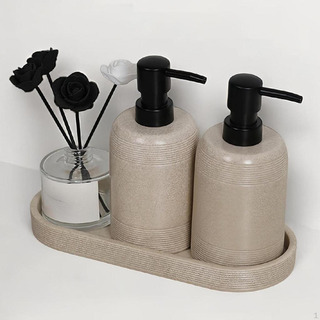 Lotion Bottle Organizer Tray Multipurpose Sleek Oval Shape Vanity 20x10cm for Makeup Brushes