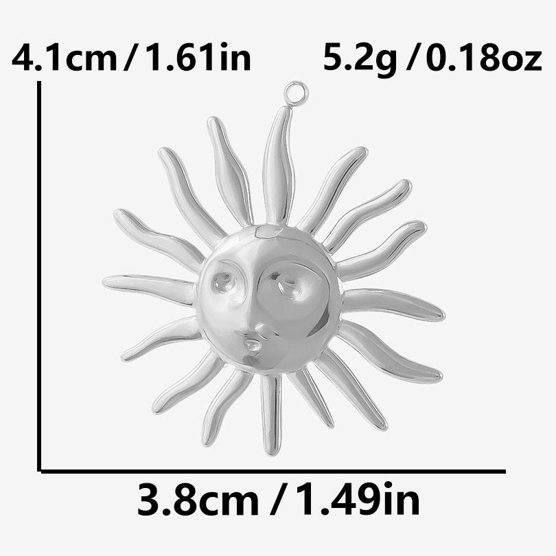6pcs Steel Color Assorted Pendant Filligree Moon Sun Doji Charm Stainless Steel Charms For Jewelry Making Bracelets DIY Keychain