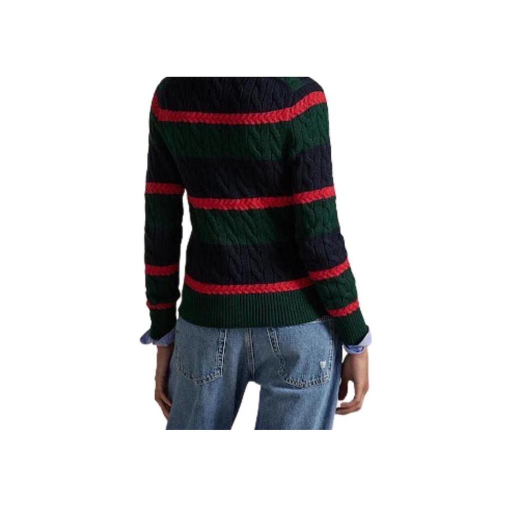 Polo Ralph Lauren Color Block Striped Button Down Long Sleeve Knit Sweater Women Sweater 211A89539-001