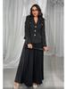 2024 Women's French Fashion V-Neck Suit with Pleated Skirt