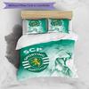3pcs Sporting CP logo pattern bedding set duvet cover set includes duvet cover &pillowcases,perfect all season bedroom decoration&gift