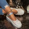 Fashion Women's Floral Embroidery Slip On Shoes Comfortable Hollow Out Mesh Shallow Shoes Mid Top Platform Walking Shoes
