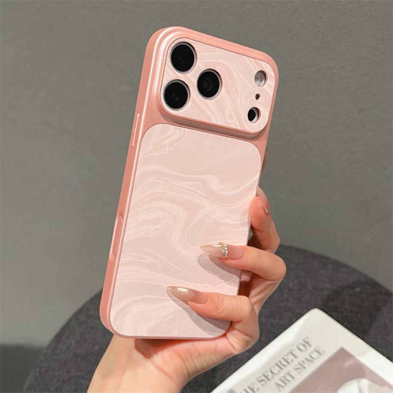 Fashion Velvet Matte Ripple Texture Gradient Phone Case For Apple iPhone 17 16 15 14 Plus 13 12 11 Pro Max Shockproof Soft Cover