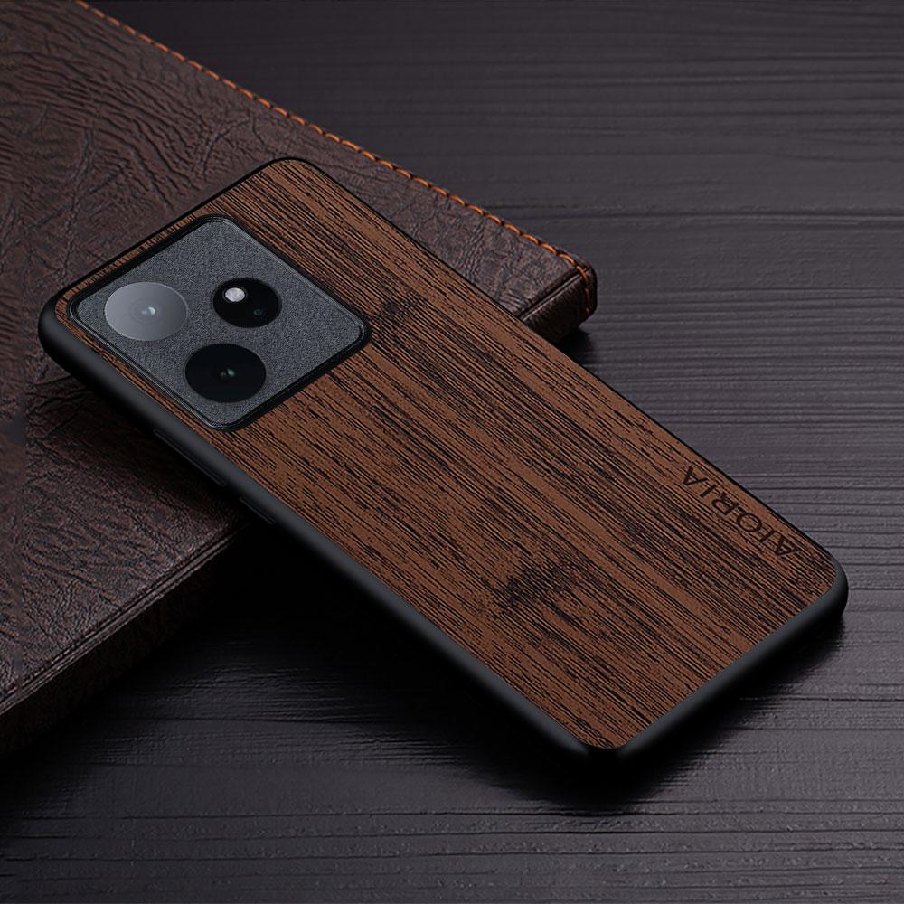 Case for Realme GT 7 7T Pro funda bamboo wood pattern Leather phone cover Luxury coque for Oppo realme GT 7 Pro case capa