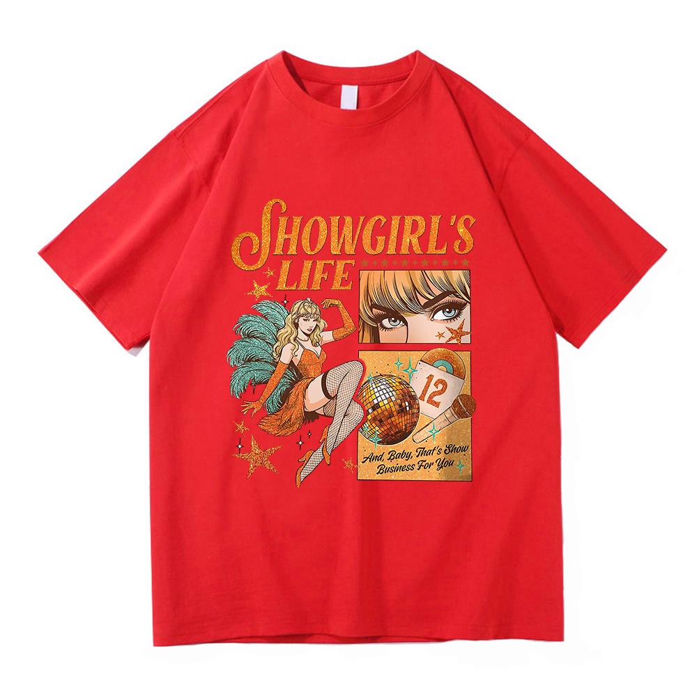 New Album The Life of A Showgirl T Shirt Fashion UnisexWomen Aesthetic TS TShirt Unisex High Quality Vintage Cotton Tees Shirts