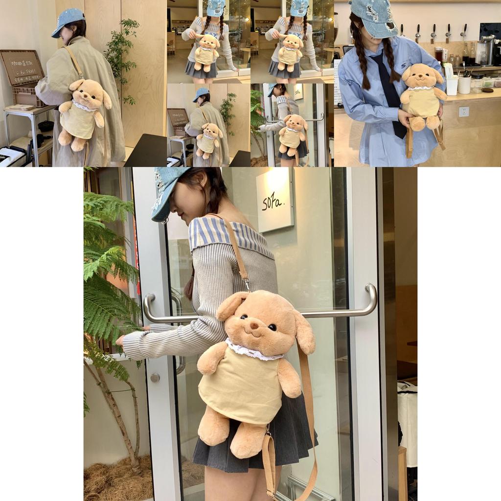 Plüsch Zwergspitz Hund Cartoon Rucksack Mit Verstellbaren Trägern Für Den Täglichen Gebrauch Und Die Aufbewahrung