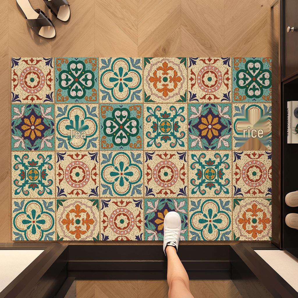 High-End American Style Entrance Door Mat - Silk Loop, Wear-Resistant, Non-Slip, Mud & Dust Removing