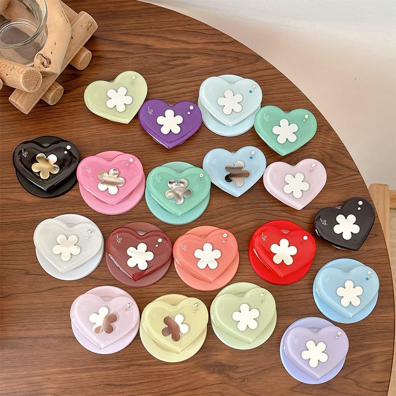 Koreanischer Stil Girly Magnetischer Handyhalter mit Blumenspiegel und Magsafe-Ring Geschenk