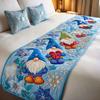 Hotel Bed Flag Christmas Home Party Decoration Bed Flags Cartoon Snowman Festive Atmosphere Jacquard Soft Bedding Table Runner