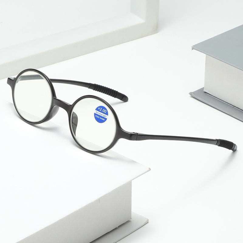 Tr Antique Reading Glasses Anti-Blue Light Elderly Reading Glasses Retro Round Oval Literary Old Light Glasses