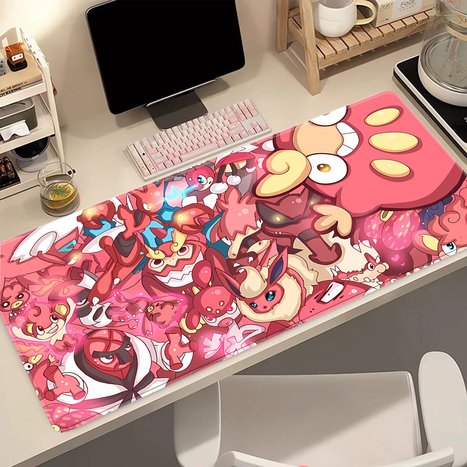 Lovely Cartoon Pokemon Jigglypuff Wigglytuff Chansey Mouse Pad Desk Mat Wear Resistant Desktop Pad for PC Laptop Bedroom Game 800x400x2mm