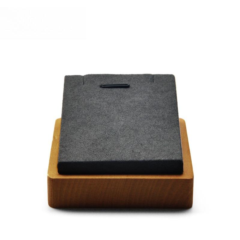 

New Wooden Pendant Display Stand Natural Wood Jewelry Holder Microfiber Necklace Stand