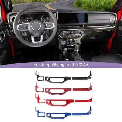 Farlar Klima Kontrolü Ön Yardımcı Pilot Kol Paneli Dekorasyon Kapağı Sticker Jeep Wrangler JL İçin JT Gladiator 2024'e kadar Araba Aksesuarları