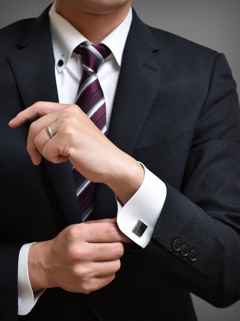 Cufflinks Cufflinks Made in Japan Brass Cross Cufflinks [Tabarat] Men's (Black Silver)